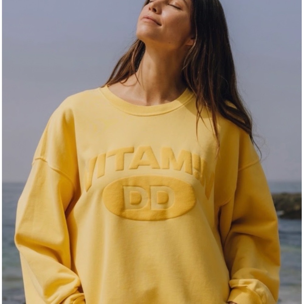 Daily Drills Vitamin DD Sunny Oversized Crewneck Sweatshirt Size XS/S